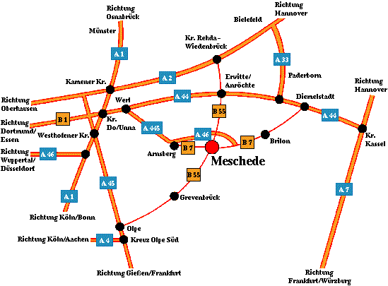 Klicken Sie hier fr eine Anfahrtskizze in Meschede